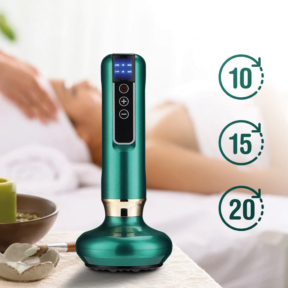 Вакуумний масажер акумуляторний, 6 режимів, Зелений / Ручний масажер для тіла від целюліту