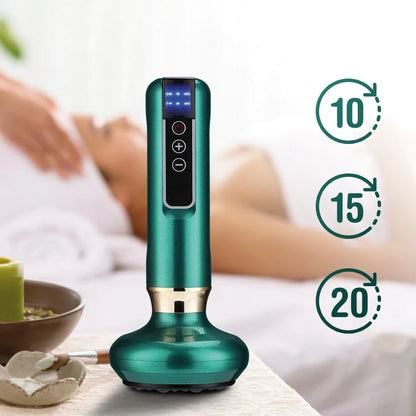 Вакуумний масажер акумуляторний, 6 режимів, Зелений / Ручний масажер для тіла від целюліту