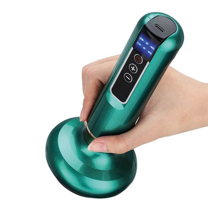 Вакуумний масажер акумуляторний, 6 режимів, Зелений / Ручний масажер для тіла від целюліту