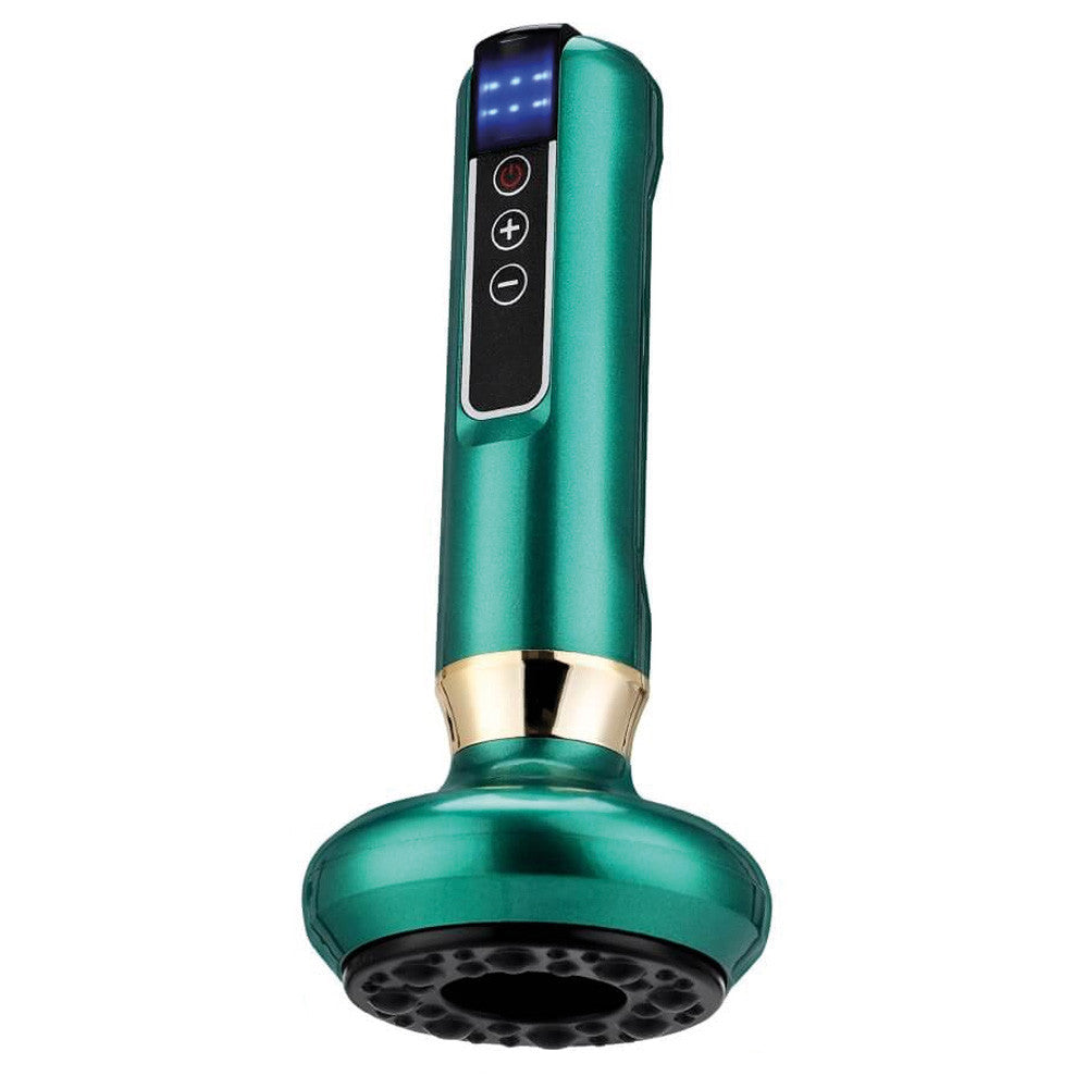 Вакуумний масажер акумуляторний, 6 режимів, Зелений / Ручний масажер для тіла від целюліту