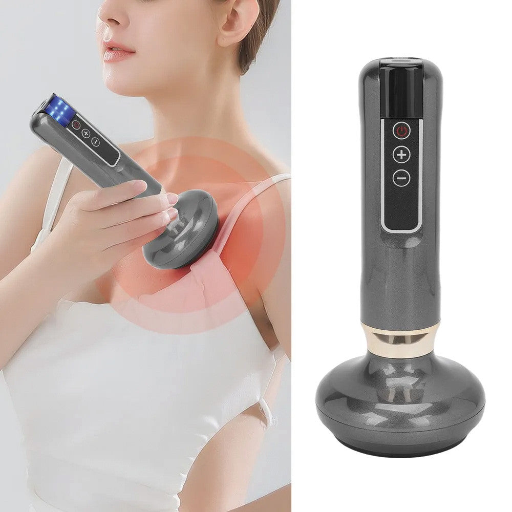Вакуумний масажер акумуляторний, 6 режимів, Сірий / Ручний масажер для тіла від целюліту