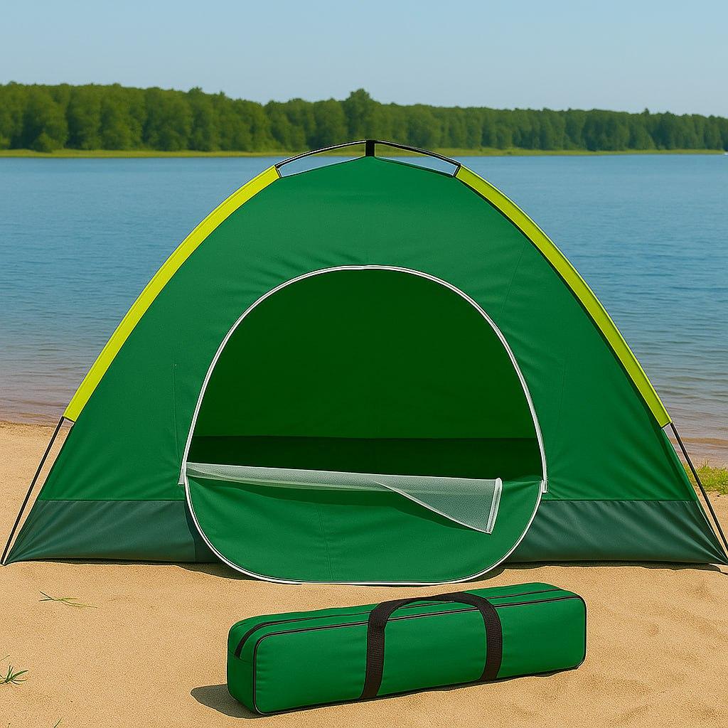 Тримісний туристичний намет 200х110 см, Зелений / Намет на 3 персони / Тримісний намет