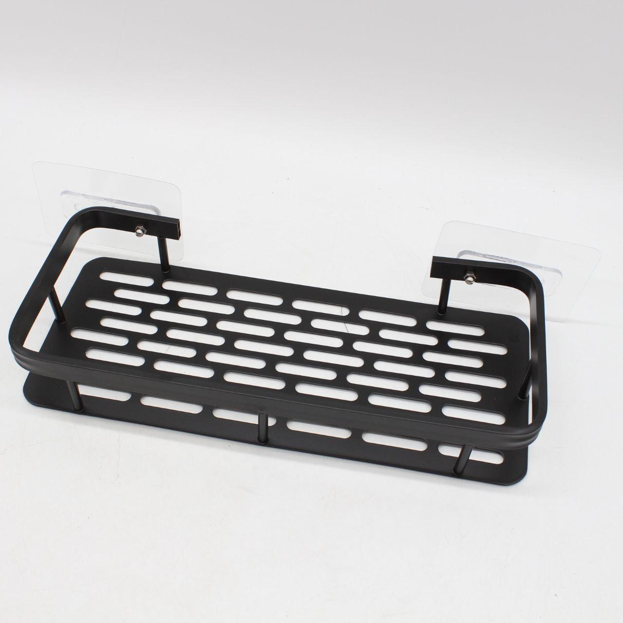 Металева полиця для ванної (30х13х4,5 см) Bathroom shelf, Чорна / Настінна полиця у ванну, кухню