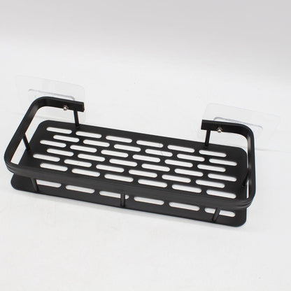 Металева полиця для ванної (30х13х4,5 см) Bathroom shelf, Чорна / Настінна полиця у ванну, кухню
