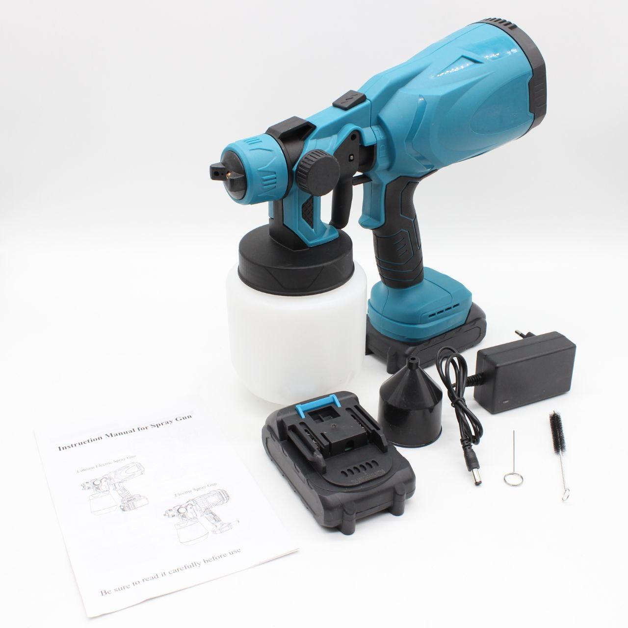 Краскопульт акумуляторний 800мл + 2 акумулятори 24В, JK-SG1 / Фарборозпилювач з регулюванням ширини