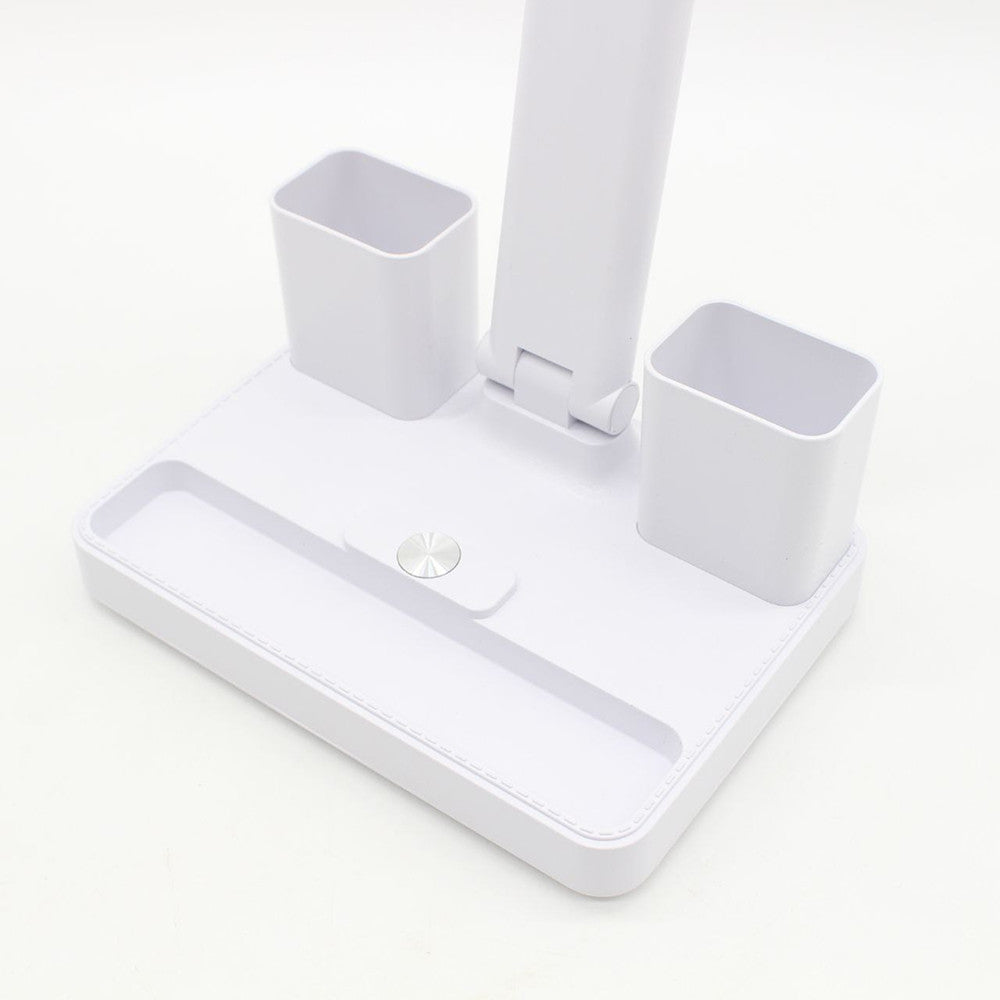 Настільна лампа з двома плафонами, 7Вт, від USB / Світлодіодна акумуляторна лампа з термометром та годинником