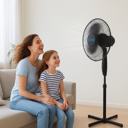 Вентилятор підлоговий 40Вт, 3 швидкості, Чорний / Побутовий вентилятор / Вентилятор для дому / Кімнатний вентилятор