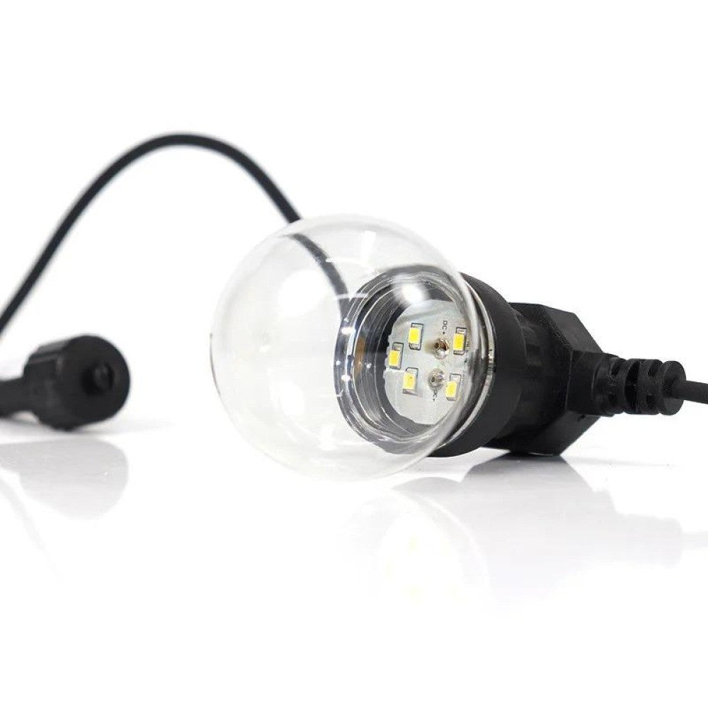 Гірлянда Лампочки 20шт від мережі 20м для вулиці, Xmas + з'єднувач, Теплий білий / Водонепроникна гірлянда