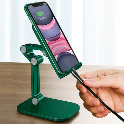 Настільний тримач для телефону 4-13", S002, Зелений / Підставка для телефону /Складна підставка під телефон