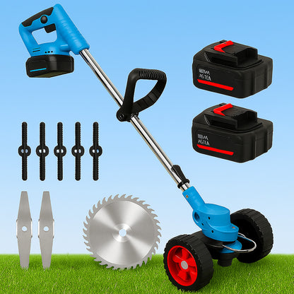 Акумуляторна газонокосарка на колесах + 2АКБ 48V / Садовий триммер / Акумуляторний триммер для трави
