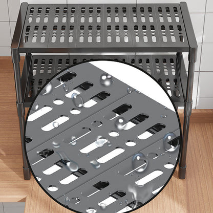 Органайзер для мікрохвильової печі з 2 полицями, 57х30х48см, Чорний / Органайзер для кухні / Настільна етажерка