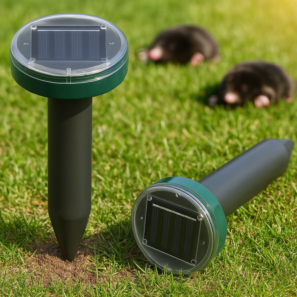 Комплект 2 шт, Ультразвуковий відлякувач кротів, гризунів Garden Pro / Відлякувач на сонячній батареї