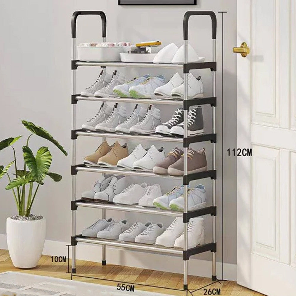 Полиця для взуття 6 ярусів 112x55x26см, YH9905 / Підставка для взуття / Полиця для взуття / Стелаж для взуття
