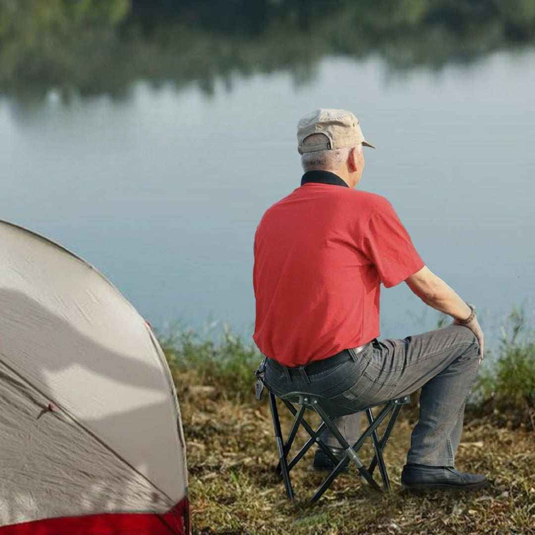 Складаний стільчик до 100кг, 29,4х29,4х23,4 см / Стілець похідний для риболовлі / Стілець для пікніка / Стілець для кемпінгу