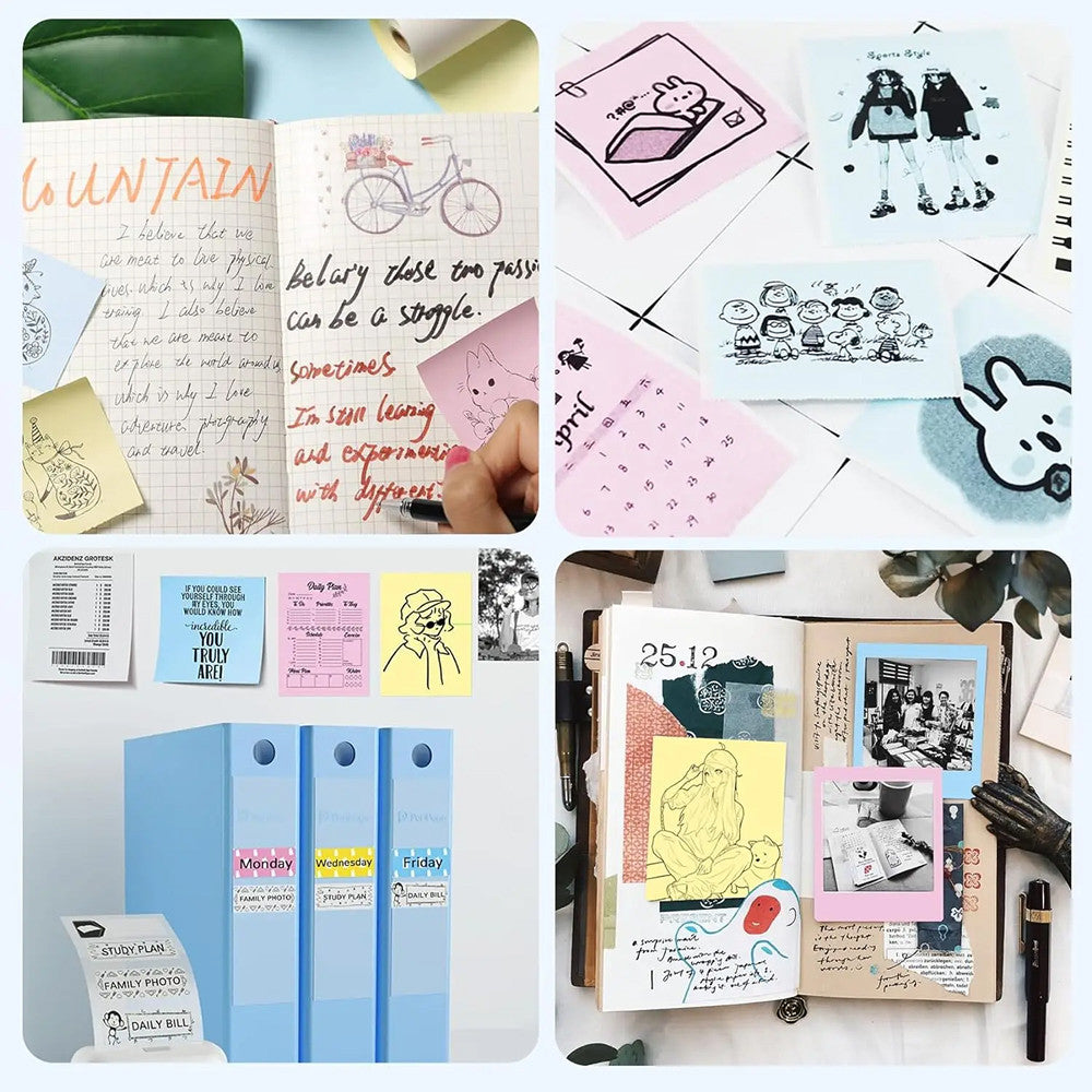 Самоклеючий термопапір для міні-принтера 57x25мм, 3 кольори / Набір кольорового паперу для термопринтера