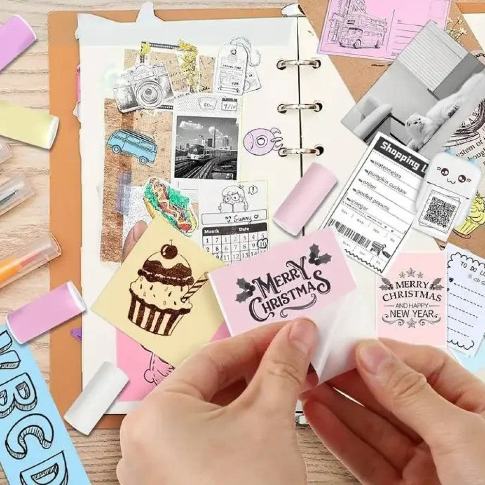 Самоклеючий термопапір для міні-принтера 57x25мм, 3 кольори / Набір кольорового паперу для термопринтера