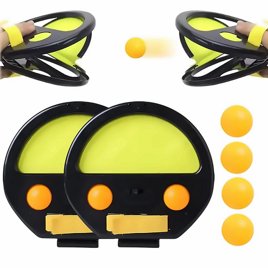 Ігровий набір «Повітряний теніс» (2 ракетки, 4 м'ячі) / Розвиваюча гра злови м'яч / Тенісний комплект
