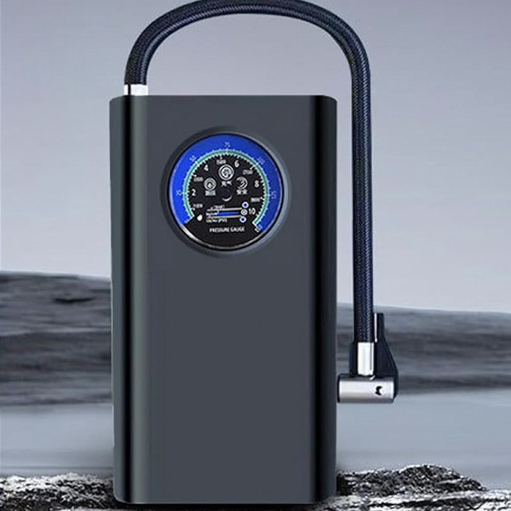 Автокомпресор із ліхтариком + 3 насадки, 35 л/хв, CQB002 / Автомобільний компресор для підкачування шин