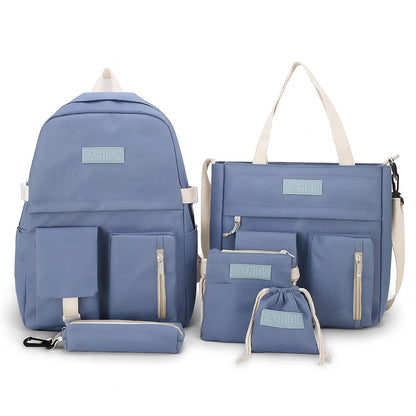 Шкільний рюкзак 40х29х12см +Сумка, шоппер, пенал, Блакитний / Комплект сумок / Рюкзак з сумками