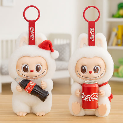 М'яка іграшка-брелок Labubu "Coca-Cola", 17см, Сюрприз / Плюшева фігурка Лабубу / Іграшка сюрприз Labubu