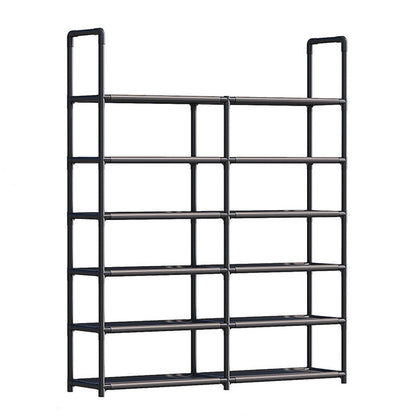 Полиця для взуття 6 ярусів, 115x79x21см, Чорний / Стелаж для взуття / Підставка для взуття / Полиця для підлоги