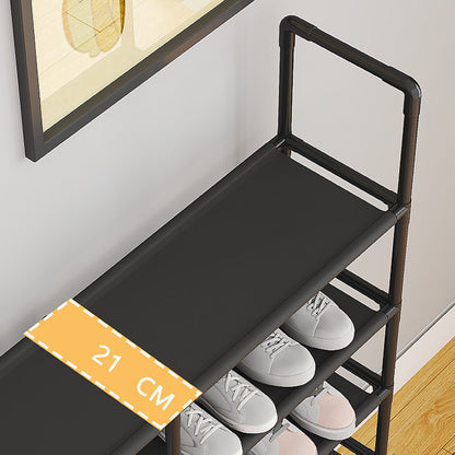 Полиця для взуття 6 ярусів, 115x79x21см, Чорний / Стелаж для взуття / Підставка для взуття / Полиця для підлоги