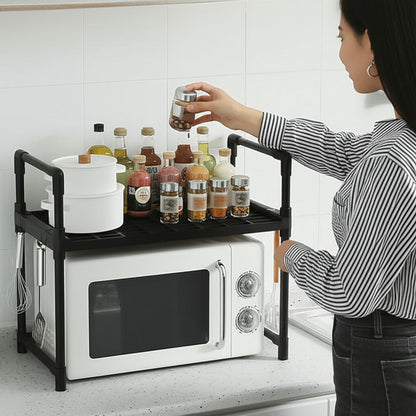 Підставка для мікрохвильової печі одноярусна 51х27х50.5см, Чорний / Поличка на кухню / Полочка для мікрохвильової печі