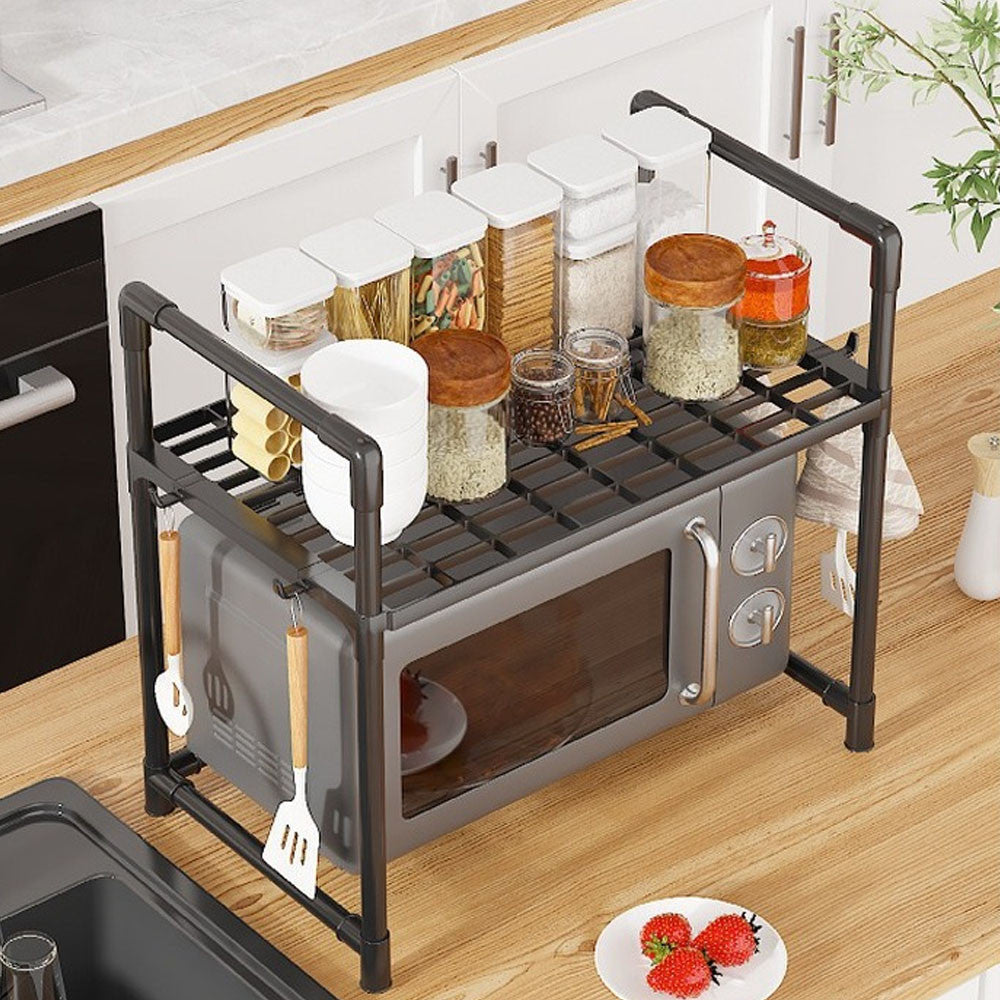 Підставка для мікрохвильової печі одноярусна 51х27х50.5см, Чорний / Поличка на кухню / Полочка для мікрохвильової печі