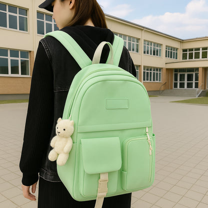 Шкільний набір: Рюкзак, сумка, шоппер, зелений, пенал / Комплект сумок / Рюкзак з сумками