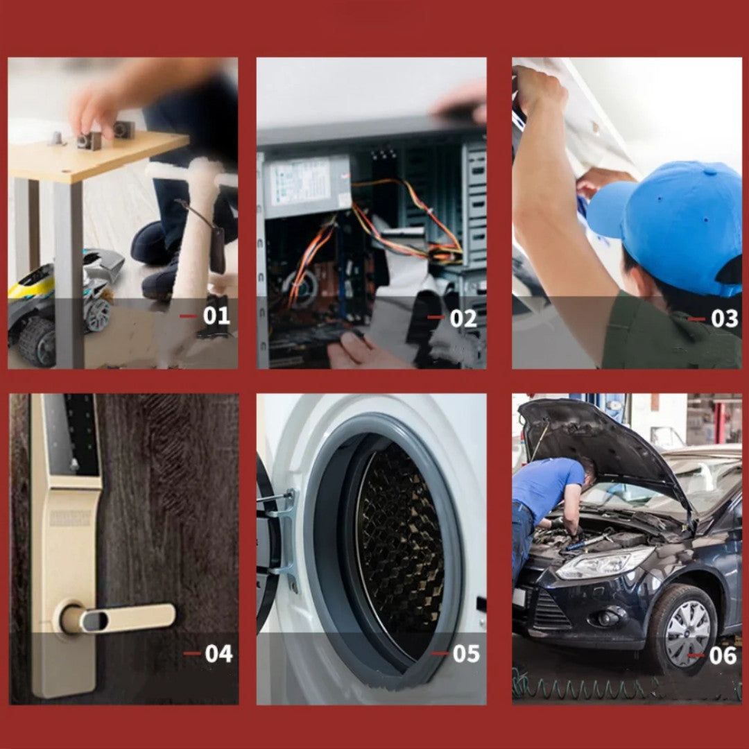 Діелектричний набір викруток у чохлі, 7 предметів, червоний / Портативний набір викруток / Ручна викрутка