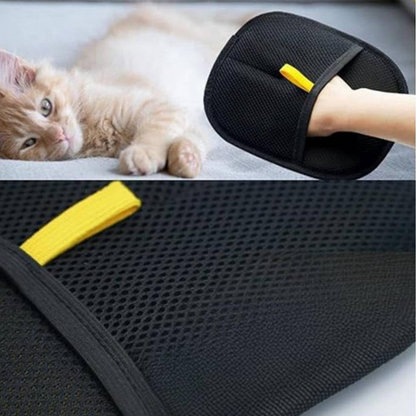 Двостороння рукавичка для вичісування шерсті "PetGroom Pro" 24*16 см / Рукавичка для збирання шерсті / Щітка-рукавичка для шерсті