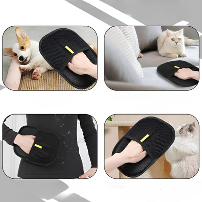 Двостороння рукавичка для вичісування шерсті "PetGroom Pro" 24*16 см / Рукавичка для збирання шерсті / Щітка-рукавичка для шерсті