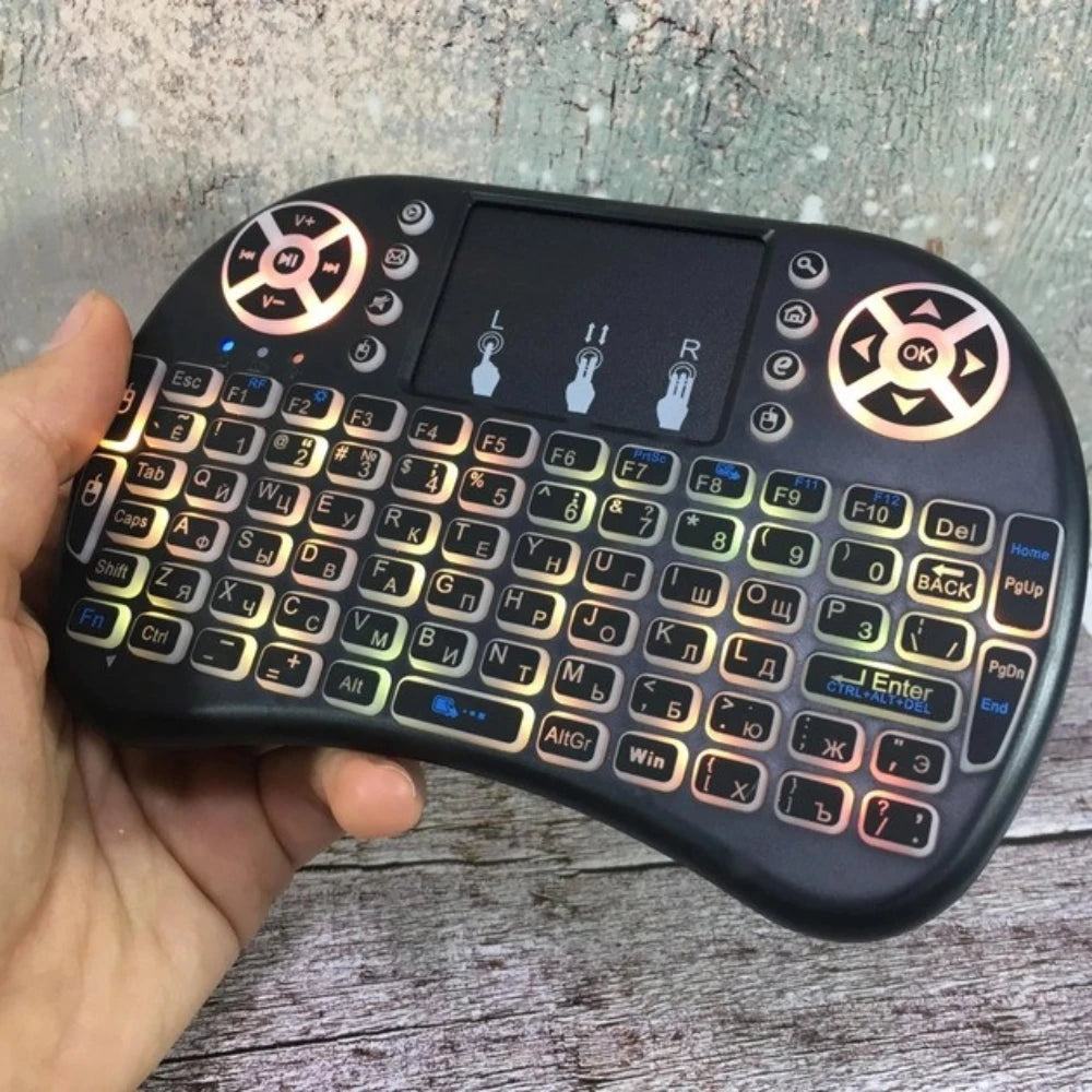 Бездротова клавіатура з тачпадом, RGB, MWK08-i8 / Клавіатура з підсвіткою / Портативна міні клавіатура