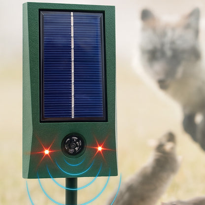 Ультразвуковий відлякувач на сонячній батареї, з USB, Зелений / Відлякувач шкідників / Відлякувач кротів