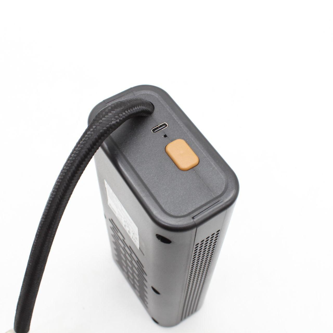 Автокомпресор із ліхтариком + 3 насадки, 35 л/хв, CQB002 / Автомобільний компресор для підкачування шин