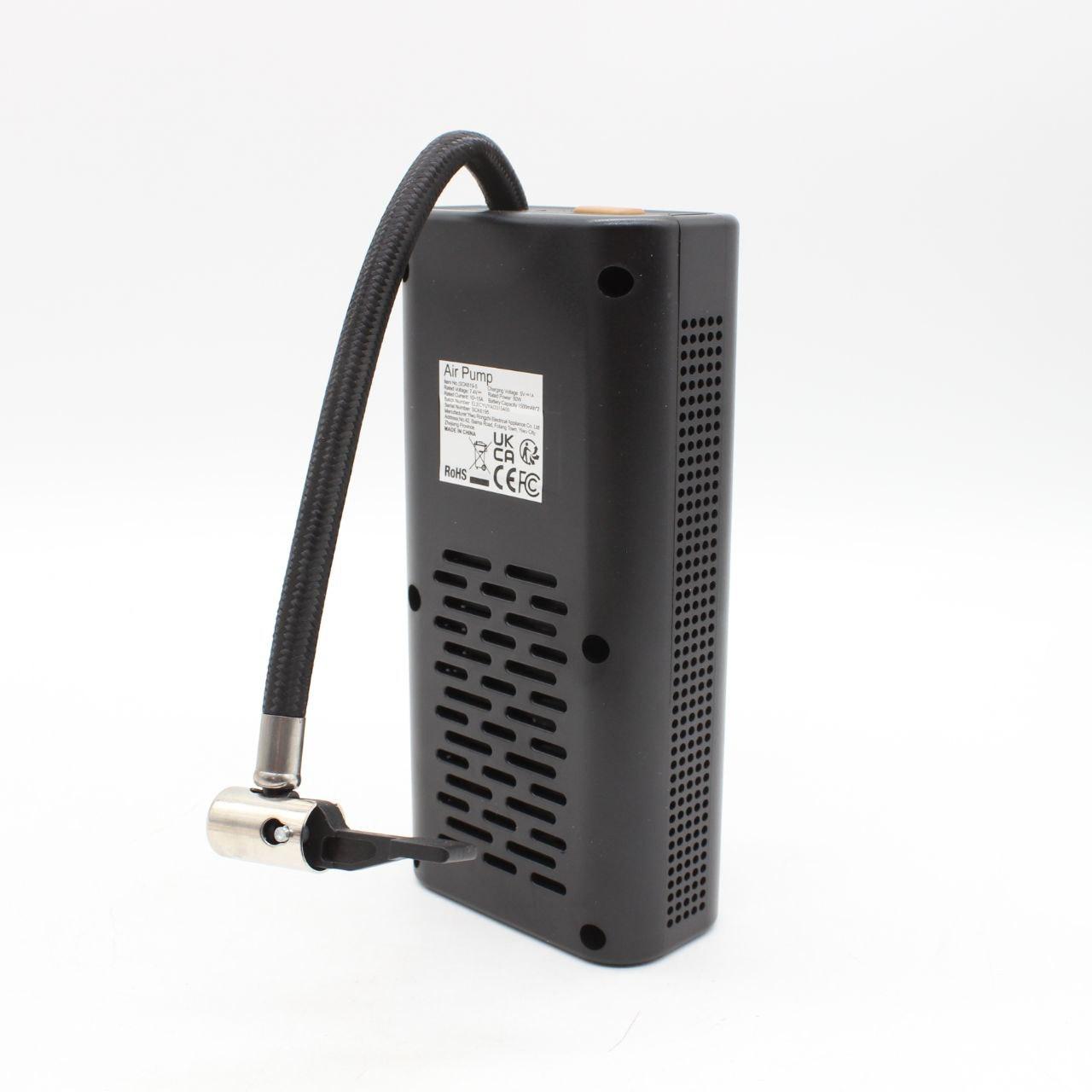 Автокомпресор із ліхтариком + 3 насадки, 35 л/хв, CQB002 / Автомобільний компресор для підкачування шин