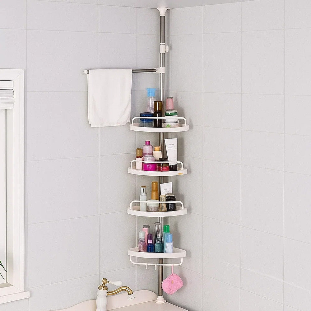 Кутова полиця для ванної 320х33см, Multi Corner Shelf GY-188 White, Білий / Розсувна полиця для ванної кімнати