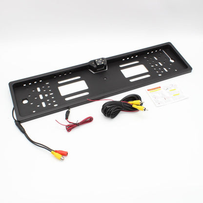 Камера заднього виду в рамці номера 4LED Black, з підсвічуванням / Рамка для номера з камерою / Тримач номера