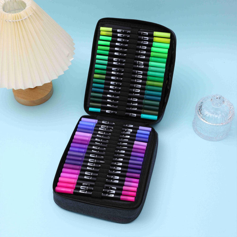 Акварельні маркери двосторонні 168шт з сумкою, Color pencil / Набір для малювання / Маркери для малювання