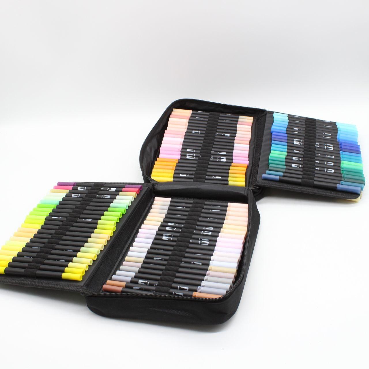 Акварельні маркери двосторонні 168шт з сумкою, Color pencil / Набір для малювання / Маркери для малювання