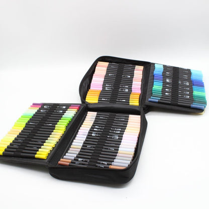 Акварельні маркери двосторонні 168шт з сумкою, Color pencil / Набір для малювання / Маркери для малювання