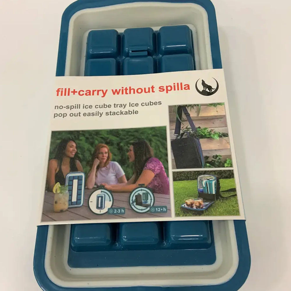 Герметична льодниця 18 комірок, Fill + Carry Without Spilla, Синій / Контейнер-льодниця / Форма для льоду