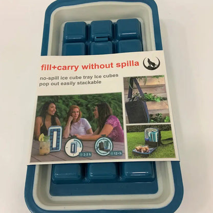 Герметична льодниця 18 комірок, Fill + Carry Without Spilla, Синій / Контейнер-льодниця / Форма для льоду