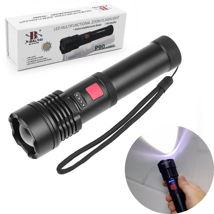 Ліхтарик ручний акумуляторний, від USB, Bailong BL X72 P50, Чорний / Світлодіодний LED ліхтар / Ліхтарик на акумуляторі