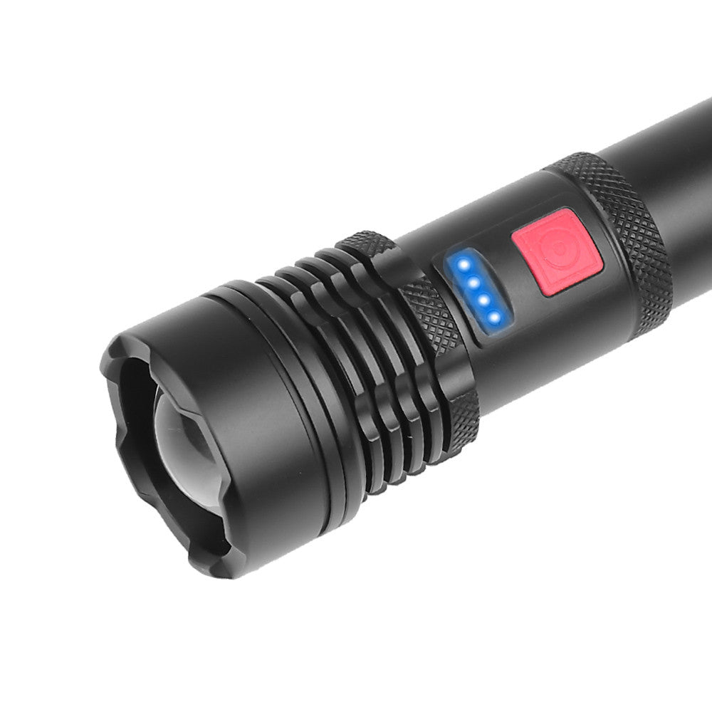 Ліхтарик ручний акумуляторний, від USB, Bailong BL X72 P50, Чорний / Світлодіодний LED ліхтар / Ліхтарик на акумуляторі