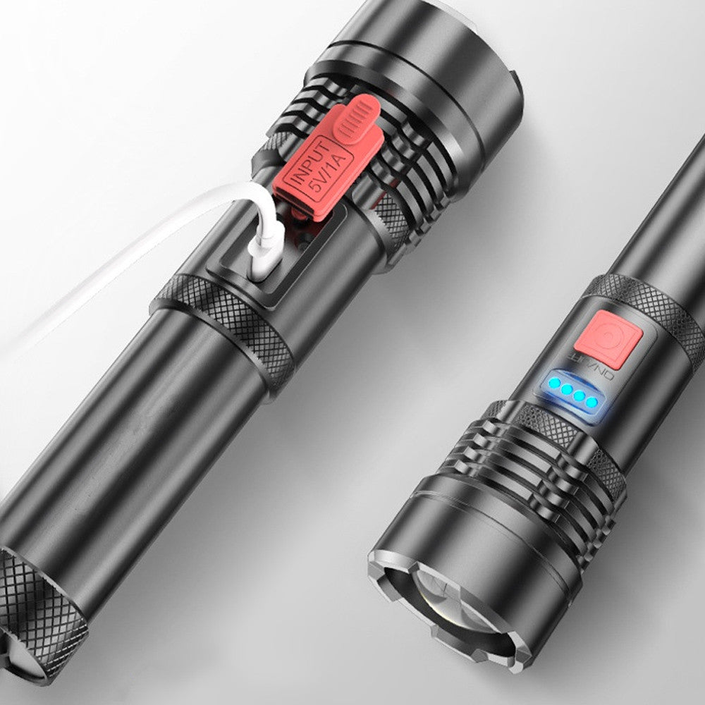 Ліхтарик ручний акумуляторний, від USB, Bailong BL X72 P50, Чорний / Світлодіодний LED ліхтар / Ліхтарик на акумуляторі