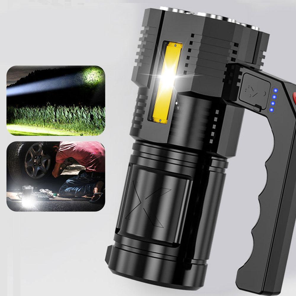 Світлодіодний ручний ліхтар 1200 мАг, 4LED, від USB Multi Fuction Portable Lamp, Чорний / Ліхтарик водонепроникний