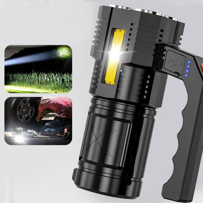 Світлодіодний ручний ліхтар 1200 мАг, 4LED, від USB Multi Fuction Portable Lamp, Чорний / Ліхтарик водонепроникний