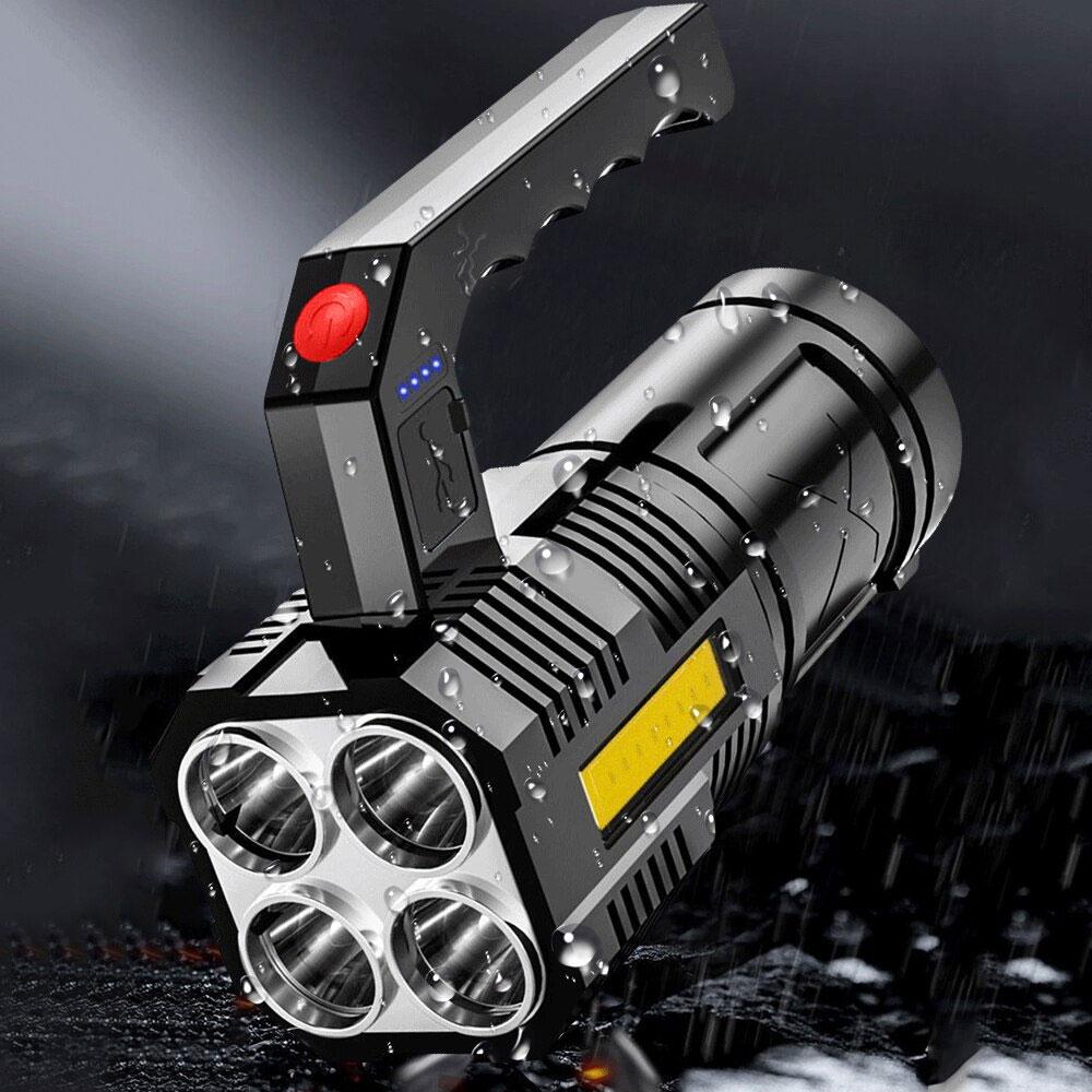 Світлодіодний ручний ліхтар 1200 мАг, 4LED, від USB Multi Fuction Portable Lamp, Чорний / Ліхтарик водонепроникний