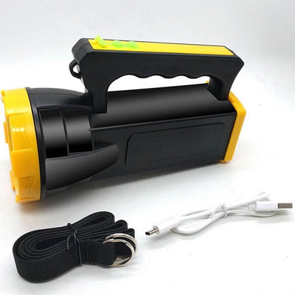 Ручний ліхтар-прожектор на акумуляторі 1200 mAh, USB, XO-YH02, Чорно-жовтий / Переносний акумуляторний ліхтарик LED